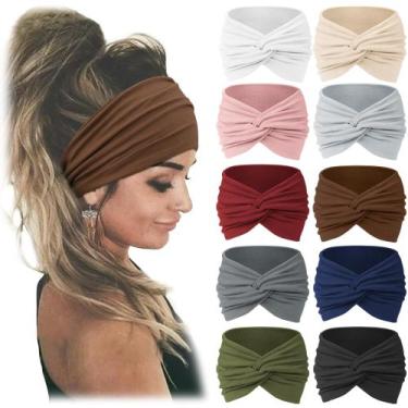 Imagem de Headbands Jesries African Wide Hair Wrap para mulheres x10