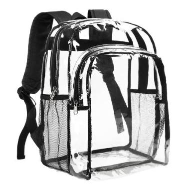 Imagem de Mochila transparente Vorspack Heavy Duty para trabalhos escolares pret