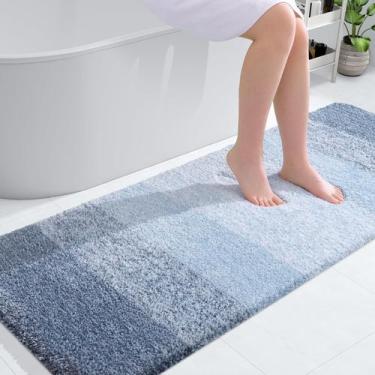Imagem de Banheiro Bath Runner OLANLY 150x60cm Microfibra Azul