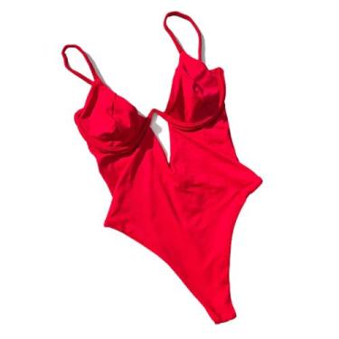 Imagem de Maiô Vênus Meia Taça - Maré Maré Moda Praia, Vermelho, M