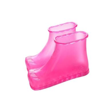 Imagem de oshhni Sapatos de SPA para os pés Sapatos de massagem para banho de pés Design de cilindro alto Fácil de limpar Presentes Bacia compacta para banho de, Rosa 19cm Altura