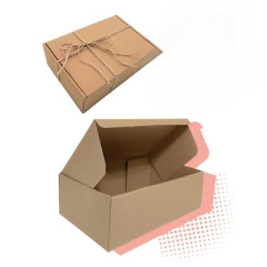 Imagem de Caixa Presente, Caixa Papelão Montavel, Kit Caixas de Papelão com Papel de Seda E-Commerce, 27x18x9cm(20 Caixas)