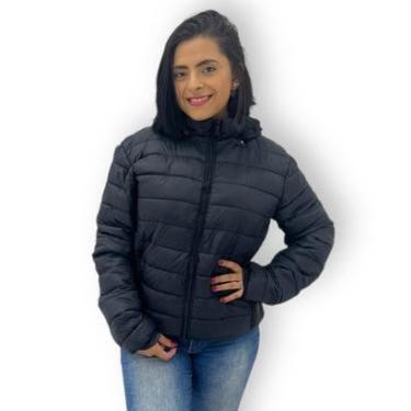 Imagem de Jaqueta Puffer em Nylon Unissex Com Forro Aveludada Capuz-Feminino