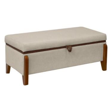 Imagem de Banqueta Decorativa Puff Baú Organizador Bali 90 cm Bouclé - SOFA STOR
