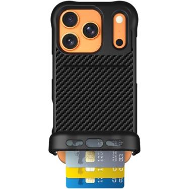 Imagem de Scooch Capa para iPhone 17 Pro com suporte para cartão, capa carteira Wingmate com compartimento oculto para cartão e proteção RFID, comporta de 3 a 4 cartões, proteção contra quedas de 3 metros