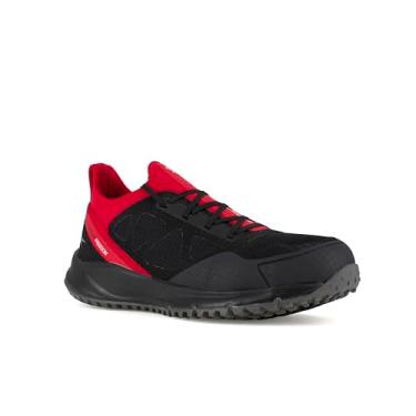 Imagem de Reebok Tênis masculino Work All Terrain antiderrapante com bico de aço e segurança para trabalho casual - preto, Preto e vermelho, 43