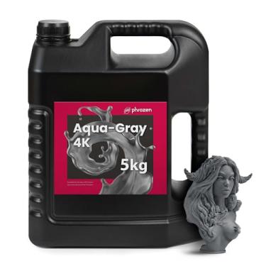 Imagem de phrozen Aqua 4K Resin for High-Precision 3D Printing,405nm LCD UV-Curing Photopolymer Resin for Low Shrinkage, Great Detail, Low Odor, Non-Brittle (Gray, 5KG)