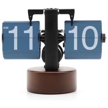 Imagem de Relógio Retro Flip com Base de Madeira de Nogueira Operado por Bateria, Itigoitie, Marrom