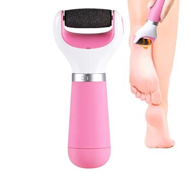 Imagem de Lixa Elétrica Removedor de Calos Portátil Rosa Esfoliador de Pés Eletrônico à Pilha