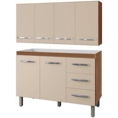 Imagem de Balcão para Pia 2 Portas e Armário Aéreo 4 Portas Porto