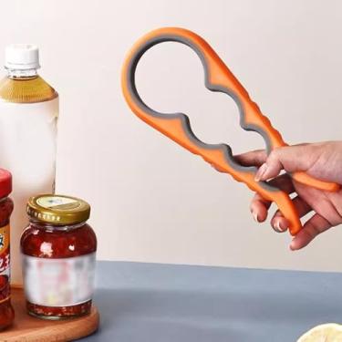 Imagem de Abridor de pote antiderrapante – removedor de lata de borracha e tampa de garrafa para tampas teimosas, utensílio de cozinha para idosos e mãos pequenas, laranja