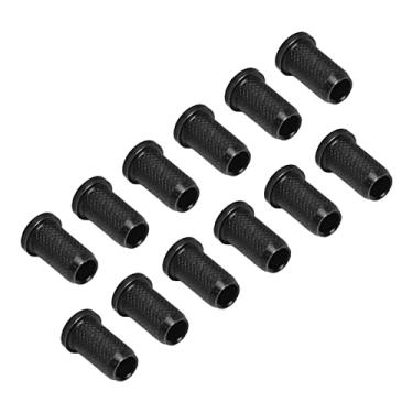 Imagem de RiToEasysports Virolas de Corda de Guitarra, Substituição de Metal de Ferro Durável para Corpo de Ponte de Guitarra Elétrica, Pacote de 12 para Fácil Instalação, para a Maioria Dos Elétricos (Preto)