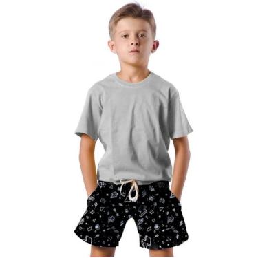 Imagem de Shorts Infantil Bermuda Calção Praia Verão Arte Objetos White Obejtos 
