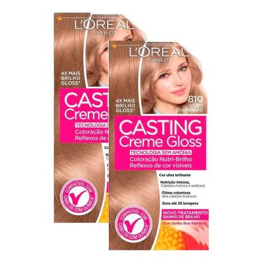 Imagem de Kit 2 Tintura Creme Casting Creme Gloss L`oréal Louro Champagne 810 Kit