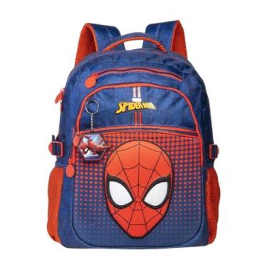 Imagem de Mochila Escolar De Costas Homem Aranha Juvenil Meninos Xeryus, Azul