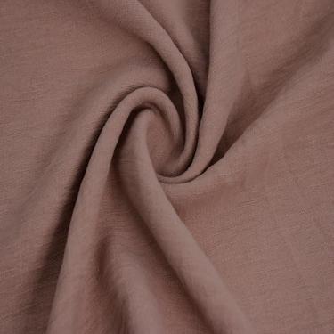 Imagem de Texco Inc Linen Airflow Yard – 100% poliéster, 149,9 cm de largura, 155 GSM – Tecido leve e não elástico para vestidos, blusas, decoração de casa e projetos faça você mesmo, caramelo 1 metro