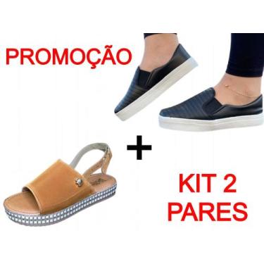Imagem de Kit 2 pares. Anabela+Tênis Slip On Feminino - via verezze, Anabela car