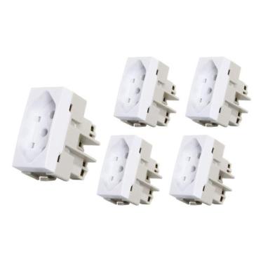 Imagem de Kit 5 Tomada Padrao Brasileiro 2p+t 10a-250v Br Sleek - MARGIRIUS