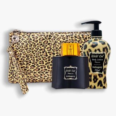 Imagem de Kit Wild Cat Fragrância com Hidratante e Clutch - Mahogany