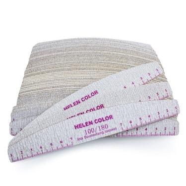 Imagem de 50 Lixas Bumerangue Lavável 100/180 Unha De Gel Helen Color