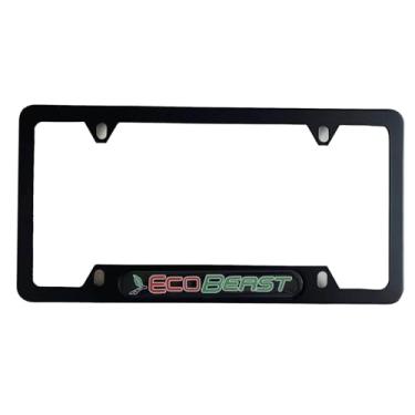Imagem de AJSDFGSH 1 peça capa de moldura para placa de licença Ecobeast acessórios de carro caminhão de aço inoxidável preto, SHFG24