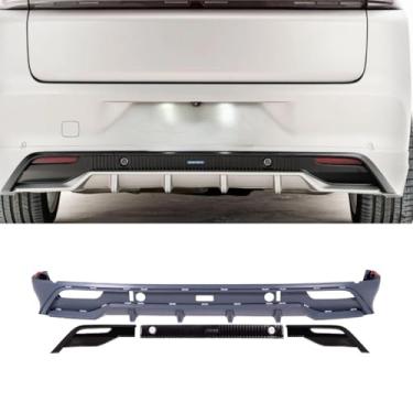 Imagem de Spoiler do para-choque dianteiro traseiro do carro difusor saia lateral peça modificação labial compatível com L8-YOFER Spoiler de teto traseiro acessórios para carro (Spoiler de para-choque traseiro