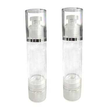 Imagem de Jojomis 2 peças 100 ml vazio airless loção creme recipiente plástico dispensador de frascos cosméticos recipientes de viagem