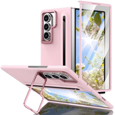 Imagem de HOULEE Capa para Samsung Galaxy Z Fold 7 com caneta S e protetor de tela, capa de telefone com compartimento para caneta Z Fold 7 com suporte de metal, capa de telefone premium de material amigo da