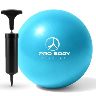 Imagem de ProBody Pilates Bola de exercício pequena com bomba – bola de treino de 22 cm para estabilidade, barra, ioga, núcleo e fisioterapia, academia em casa e uso no escritório (azul-petróleo)