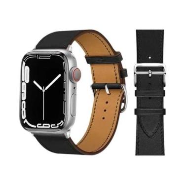 Imagem de Pulseira De Couro Unissex Para Apple Watch 46mm 44mm 41mm 45mm 38-42mm