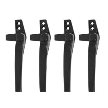 Imagem de Garosa Fechadura de Janela de Batente Alça Deslizante Externa Em Liga de Alumínio, Trava de Pressão Segura para Janelas Horizontais Verticais, Hardware de 4 Pacotes Com Parafusos para Uso Em (Preto)