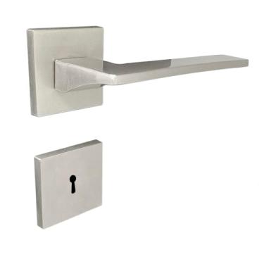 Imagem de Fechadura Safira Interna Roseta Quadrada Champanhe 55mm União Mundial