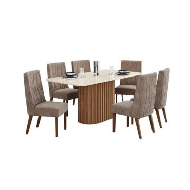 Imagem de Mesa Jantar Solana 180 6 Cadeiras Eloa Cacau - Henn