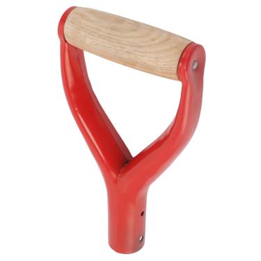 Imagem de Luocute Punho de pá Em Forma de y, Cabo de pá de Substituição de Diâmetro Interno de 1,22 Polegadas Com Aperto de Madeira, para Ferramenta de Escavação de Jardim (vermelho)