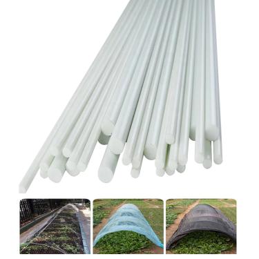 Imagem de TRGCJGH Argolas de estufa flexíveis de fibra de vidro sem ferrugem armação de suporte de jardim DIY túnel de jardinagem aros de cobertura de fileira (tamanho: 6 mm x 2,6 m), cor: 20 peças)