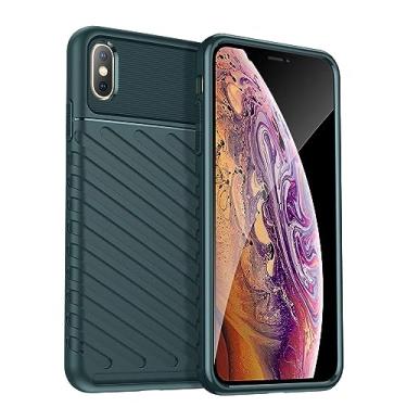 Imagem de IDEWEI Capa para iPhone X. Fibra de carbono refinada, anti-queda, anti-impressões digitais, proteção integral. A capa do telemóvel é compatível com iPhone X