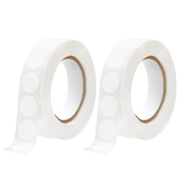 Imagem de 2 adesivos redondos pretos brancos de 13 mm para escritório, sala de aula, loja, casa, marcação