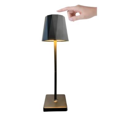 Imagem de Luminária Abajur de Mesa LED Touch Luxo Sem Fio Recarregável — 6W, 3 Cores (Quente Frio Neutra), Dimerizável com Toque, Bateria até 12h, Ideal para Leitura e Trabalho em Qualquer Ambiente (Preto)