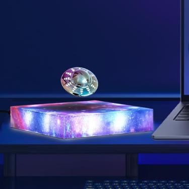 Imagem de Lâmpada magnética levitante UFO – rotação automática de 360°, lâmpada de OVNI flutuante, luz noturna de galáxia RGB magnética silenciosa, gadgets legais para escritório, casa, sala de esportes