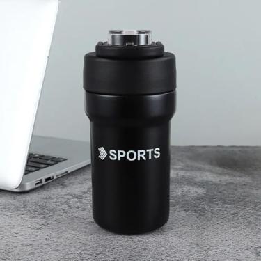 Imagem de Garrafa Térmica de Aço Inoxidável, 500ml, Preta, com Tampa Flip e Canudo de Silicone, Design Ergonômico, Mantém Bebidas Geladas por 8h e Quentes por 4h