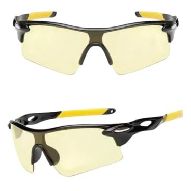 Imagem de Óculos de Sol Esportivo UV400 Ciclismo, Design Moderno, Lentes Espelhadas Coloridas, Armação Durável em Policarbonato Proteção Anti-embaçamento (Amarelo Noturno)