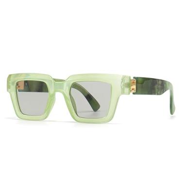 Imagem de Óculos de Sol Femininos com Lentes Degradê UV400, Cores Vibrantes, Estilo Punk Masculino, para Esportes ao Ar Livre, Corrida e Ciclismo, Verde Claro e Cinza