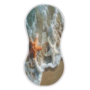 Imagem de xigua Lindo conjunto de 2 panos de musselina para arrotos de praia, super macios e absorventes, roupas de arroto de algodão, presente de chá para recém-nascidos, bebês meninas e meninos