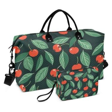 Imagem de CEBUGI Máscaras de carnaval e miçangas de cereja acolchoada para mulheres, bolsa grande de transporte de viagem de fim de semana, bolsas hospitalares para trabalho de parto e parto