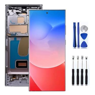 Imagem de Tela de substituição S23 Ultra com moldura, tela LCD para Galaxy S23 Ultra roxo, SM-S918U, SM-GS918W, SM-S918U1, SM-G998A (versão TFT, sem impressão Frnger)