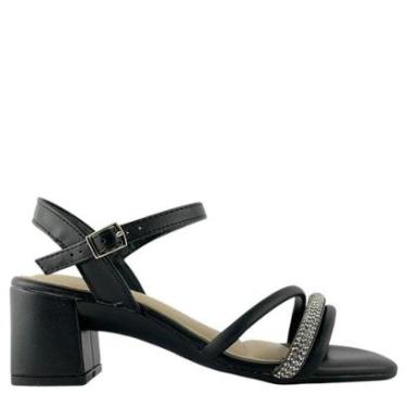 Imagem de Sandália Moleca Feminina Strass Salto Bloco 5496113-Feminino