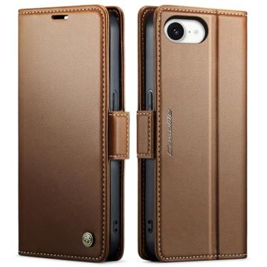 Imagem de WJXEXRS Capa carteira para iPhone 16E, elegante capa de couro PU flip com [bloqueio RFID] [suporte de cartão] [função de suporte] capa de telefone à prova de choque para iPhone 16E 6,1 polegadas