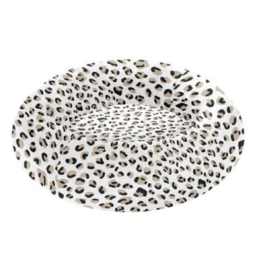 Imagem de SEHANY Cama de cachorro com estampa de leopardo, removível e lavável, pequena, redonda, cama de gato, fofa, super macia, confortável para animais de estimação com fundo antiderrapante para cães