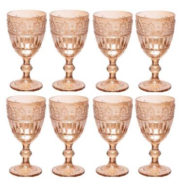 Imagem de Jogo 8 Taça De Cristal Ecológico Para água E Suco Mauve 320ml âmbar Wolff