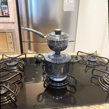 Imagem de Panela Cuzcuzeira Economica 800ml Aluminio Grosso Craqueada